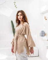 Linen Cardigan - Beige